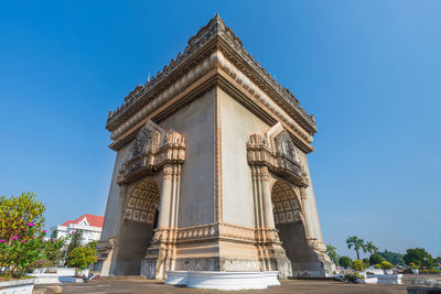 Patuxai monument public place at vientiane, laos