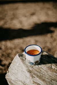 Close-up of coffee on table