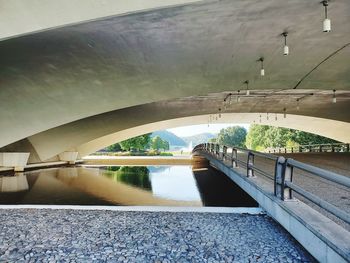 Arch bridge over river