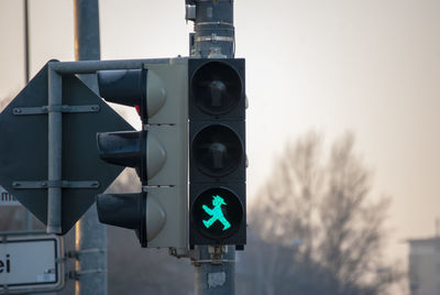 Iconic east german pedestrian crossing lights in rostock