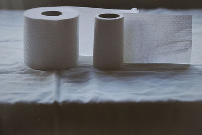 Close-up of papers on table