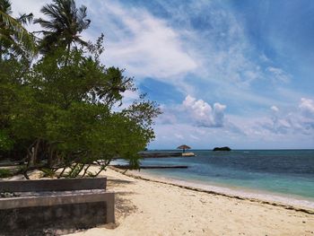 Scenic view of beach against sky