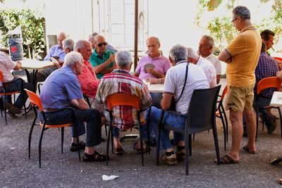 People sitting on table