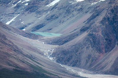 Aerial view of snowcapped mountain