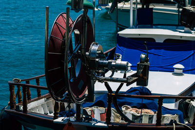 Ship moored at harbor
