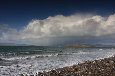 View of sea against cloudy sky