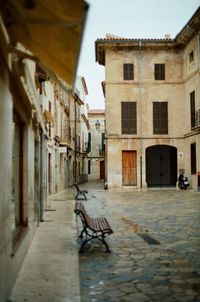 Empty chairs in old town