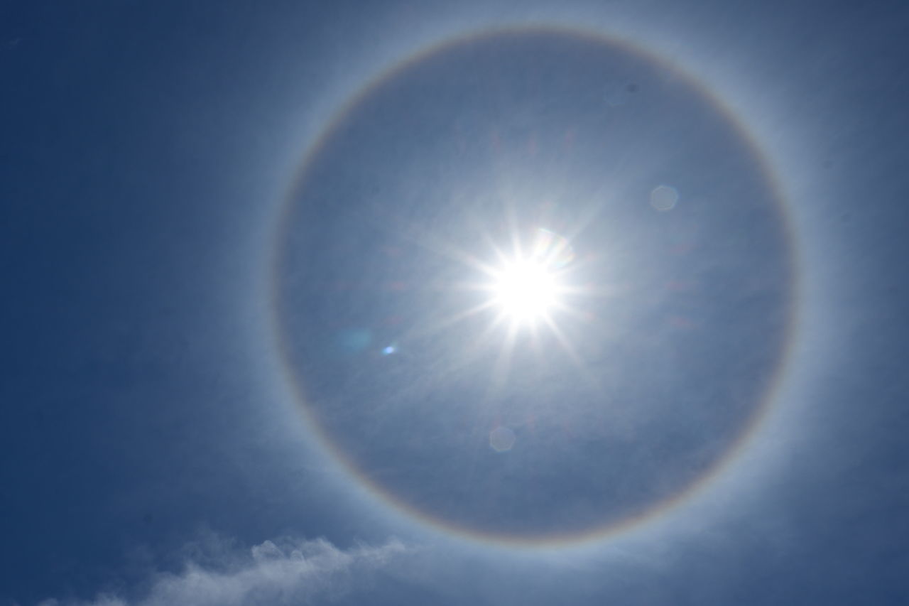 LOW ANGLE VIEW OF SUN IN SKY