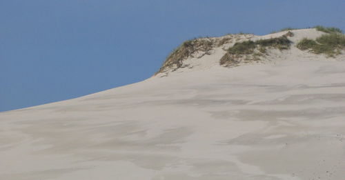 Scenic view of desert against clear sky