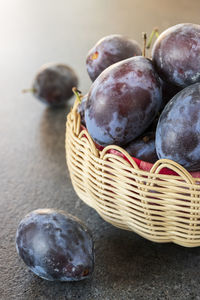 Close-up of fruits in basket