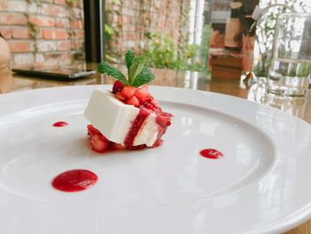 Close-up of pastry in plate