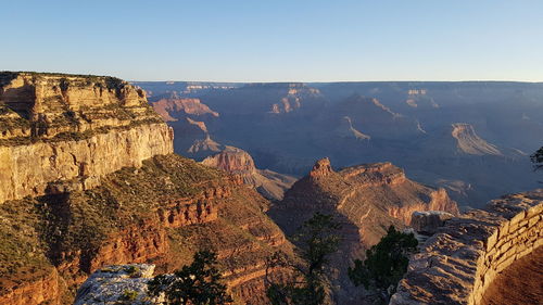 Panoramic view of rocks and mountains against sky