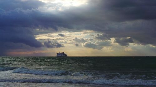 Ferry from calais to dover. picture was taken with cell phone in the evening 