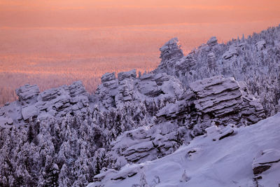 Scenic view of snow covered landscape