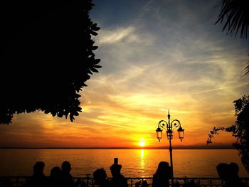 Scenic view of sea at sunset