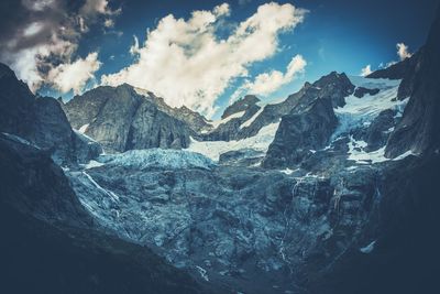 Panoramic view of mountains against sky