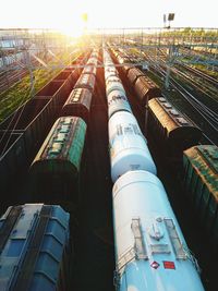 Low angle view of train against sky