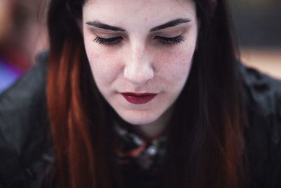 Close-up portrait of woman