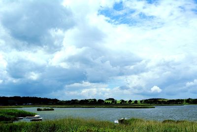 Scenic view of river against sky