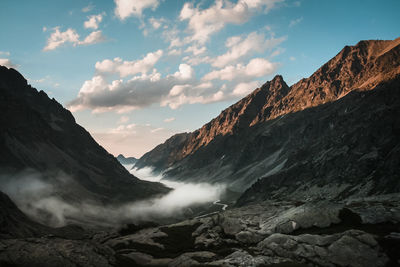 Scenic view of mountains against sky