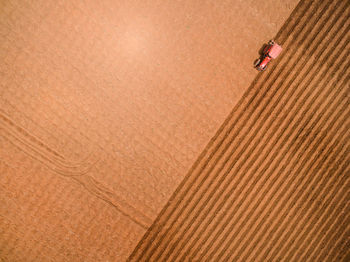 High angle view of man working