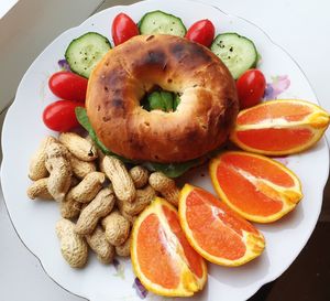 Close-up of served food in plate