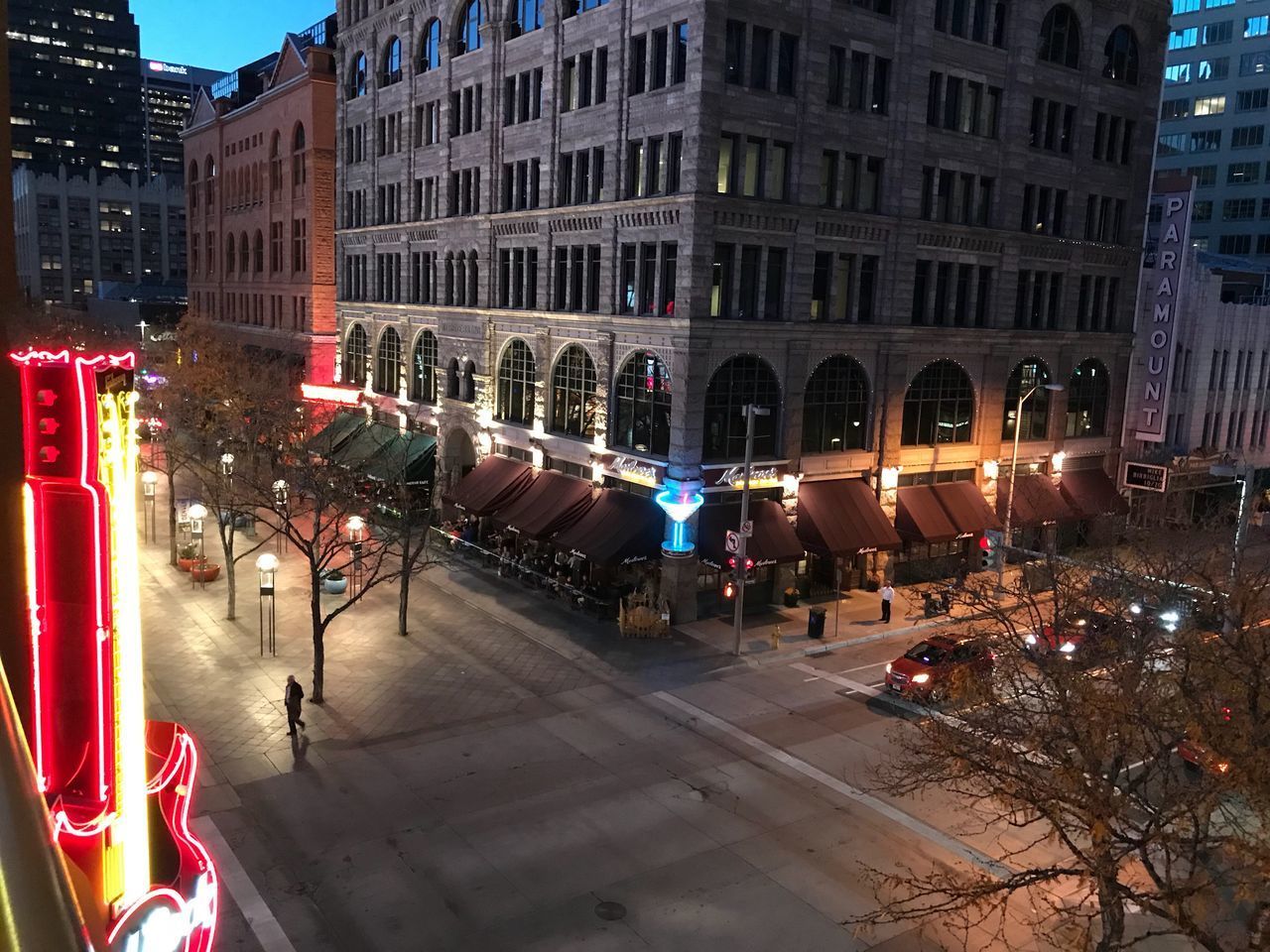 VIEW OF CHRISTMAS LIGHTS AT NIGHT