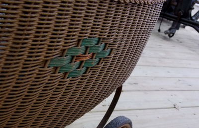 Close up of wicker basket