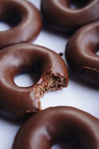 Close-up of chocolate donut