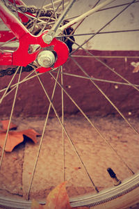 Close-up of bicycle wheel