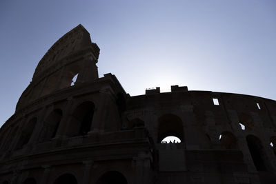 Low angle view of historical building against clear sky