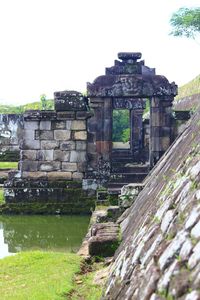 Old ruin building against clear sky
