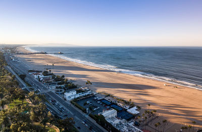 Sunrise time in santa monica, los angeles, california.