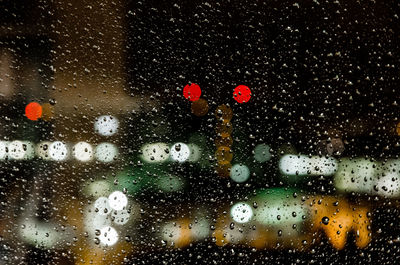 Close-up of water drops on glass