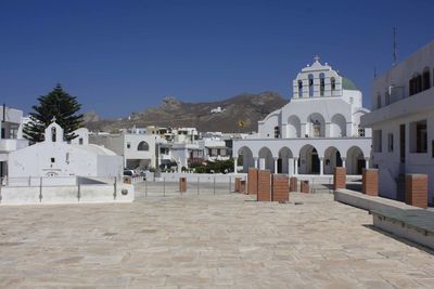 The town square of naxos with ordodox cathedral