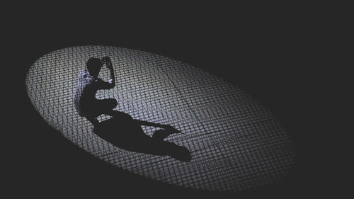 Silhouette man shadow on floor