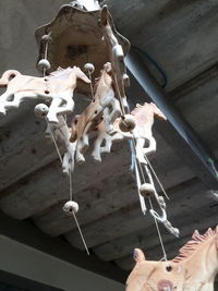 Close-up of hand hanging