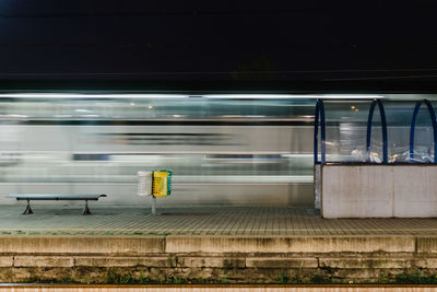 Train at railroad station platform