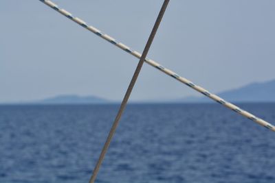 Close-up of sea against clear sky