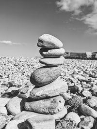 Stack of stones on beach