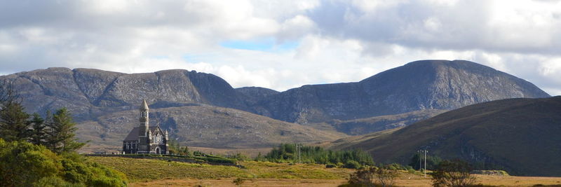 Panoramic view of mountains against sky