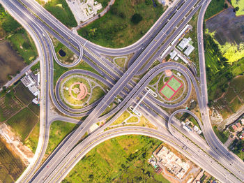 Directly above shot of highways in city