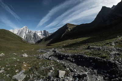 Scenic view of mountains against sky