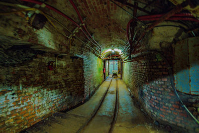 Interior of illuminated tunnel