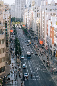 High angle view of city street