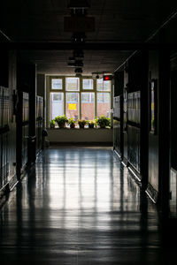 Empty corridor of building