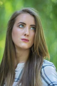 Close-up of beautiful young woman