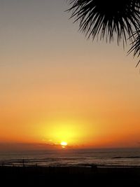 Scenic view of sea at sunset