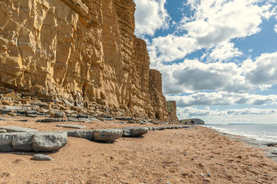 Rock formations on beach