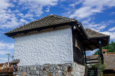 Low angle view of house against sky